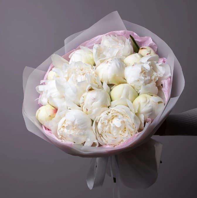 White peonies