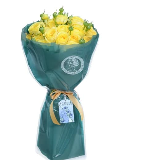 Ծաղկեփունջ "Stella" դեղին փնջային վարդերով