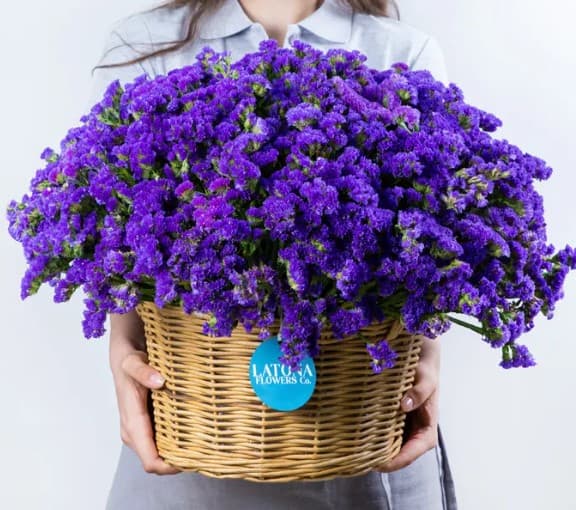 Корзина ‹Dry Purple› с лимониумами