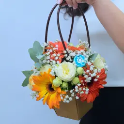 Small Box with Orange Gerberas