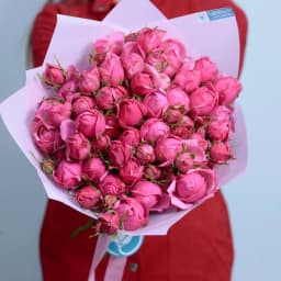 Букет "Chanel" с розовыми пионовидными розами