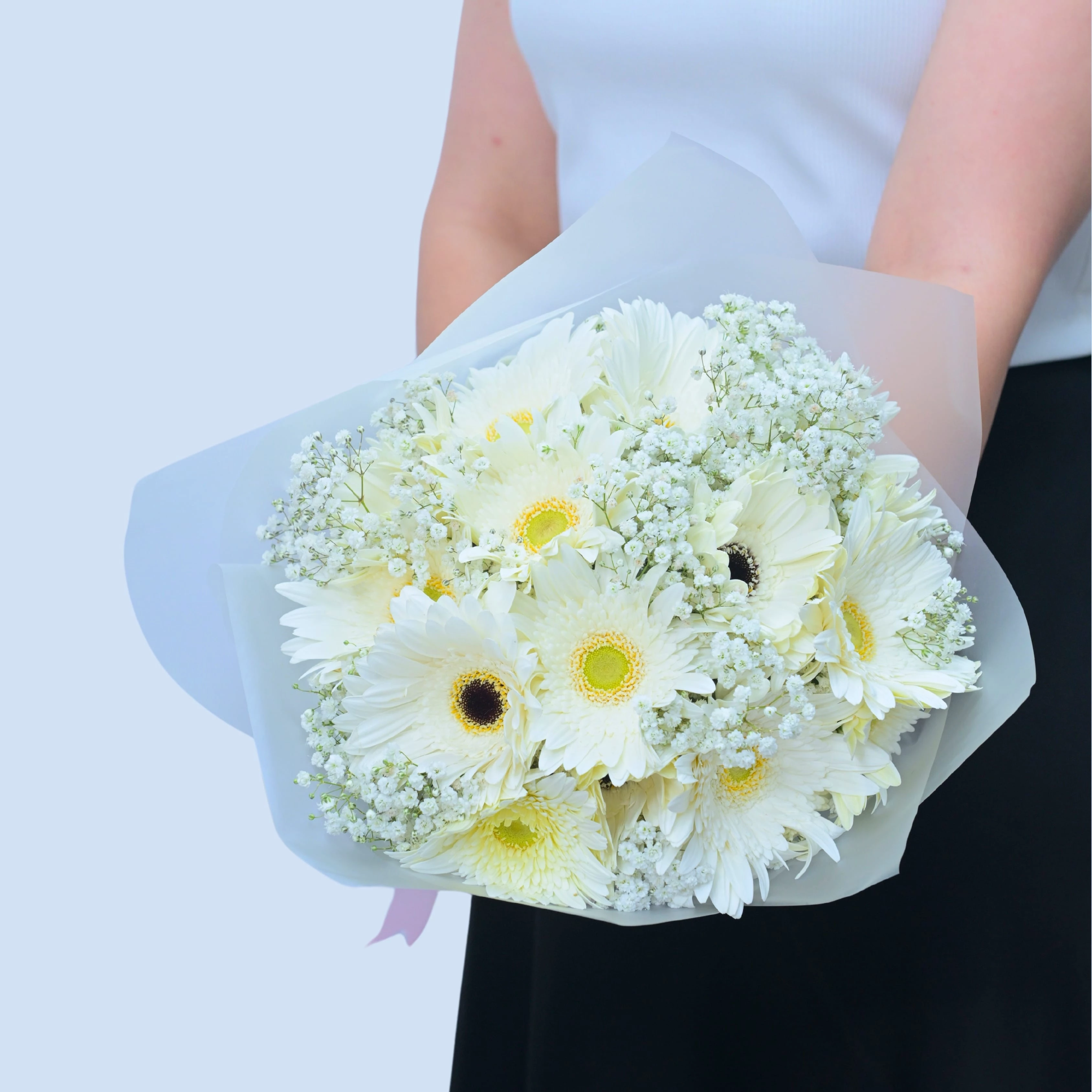 Bouquet with white gerberas