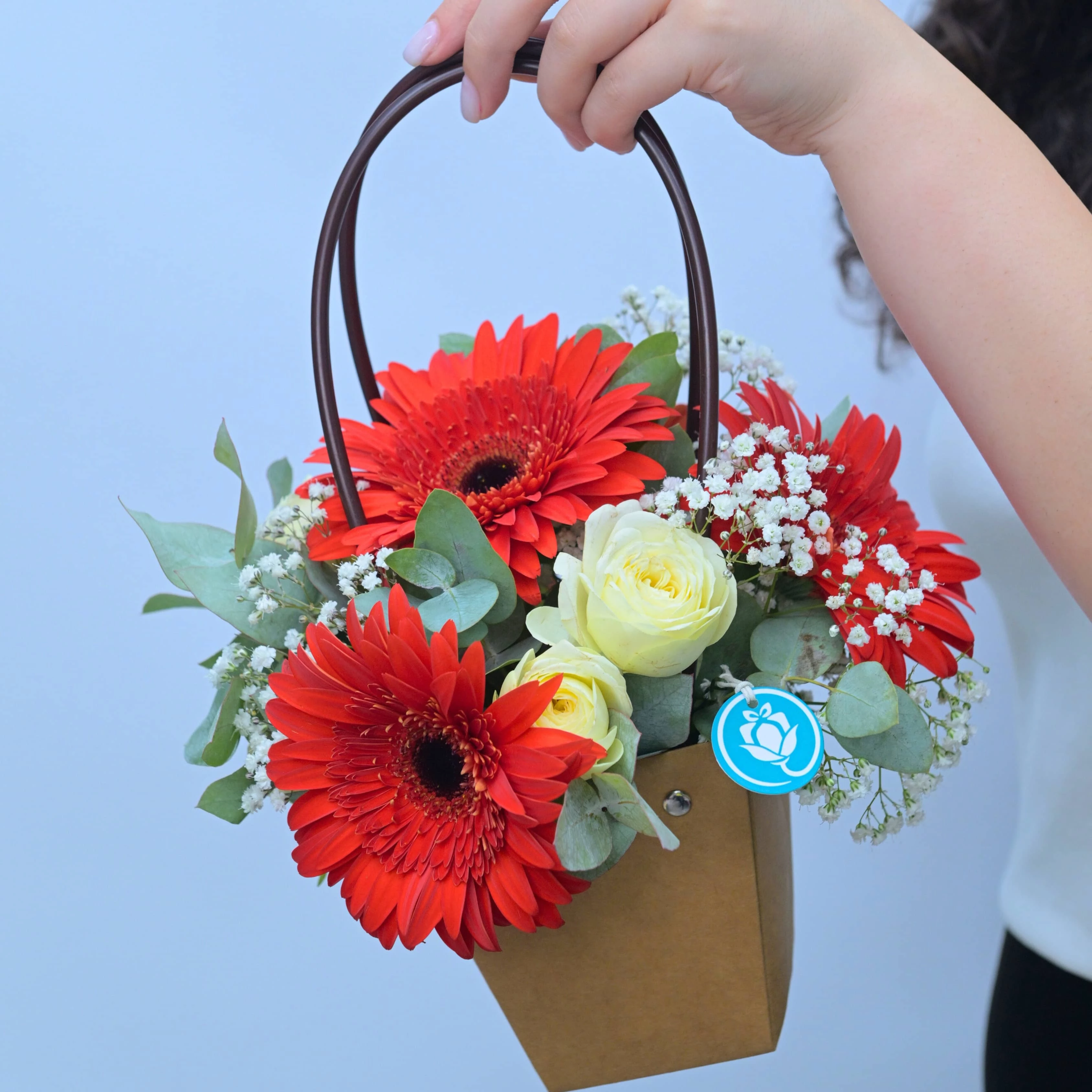 Small Box with Red Gerberas