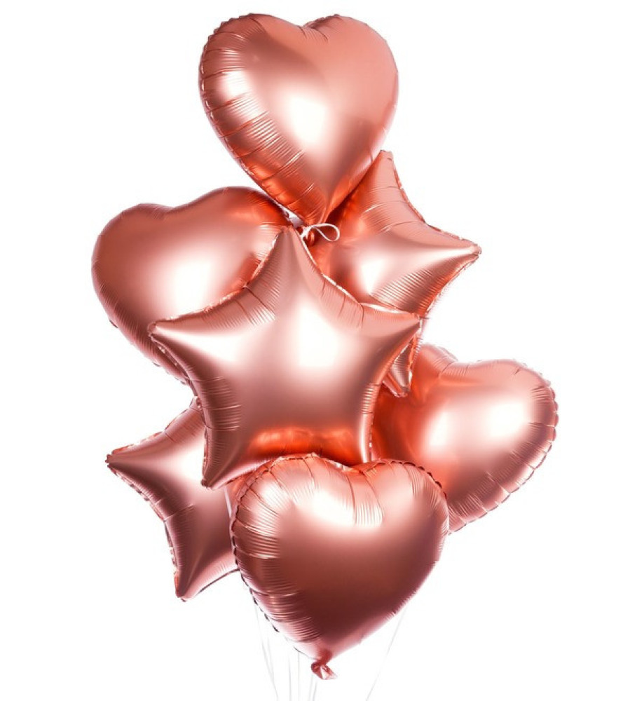 9-Foil Star and Heart Balloon Bouquet