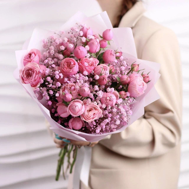 Bouquet GIPSY with  peony roses