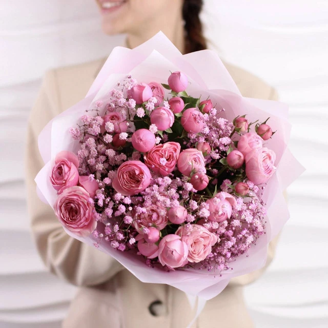 Bouquet GIPSY with  peony roses