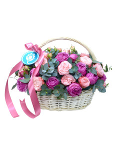 Flower in a Basket ‹CAMILA› with peony roses
