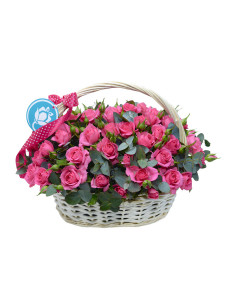 Flower in a Basket ‹VALERIA› with peony roses