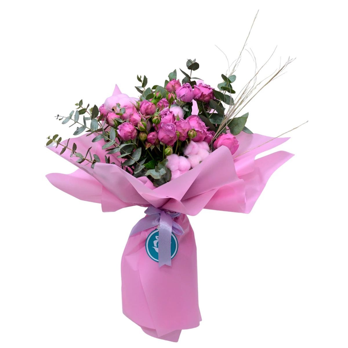 Bouquet ‹CHARM› with peony roses and cotton