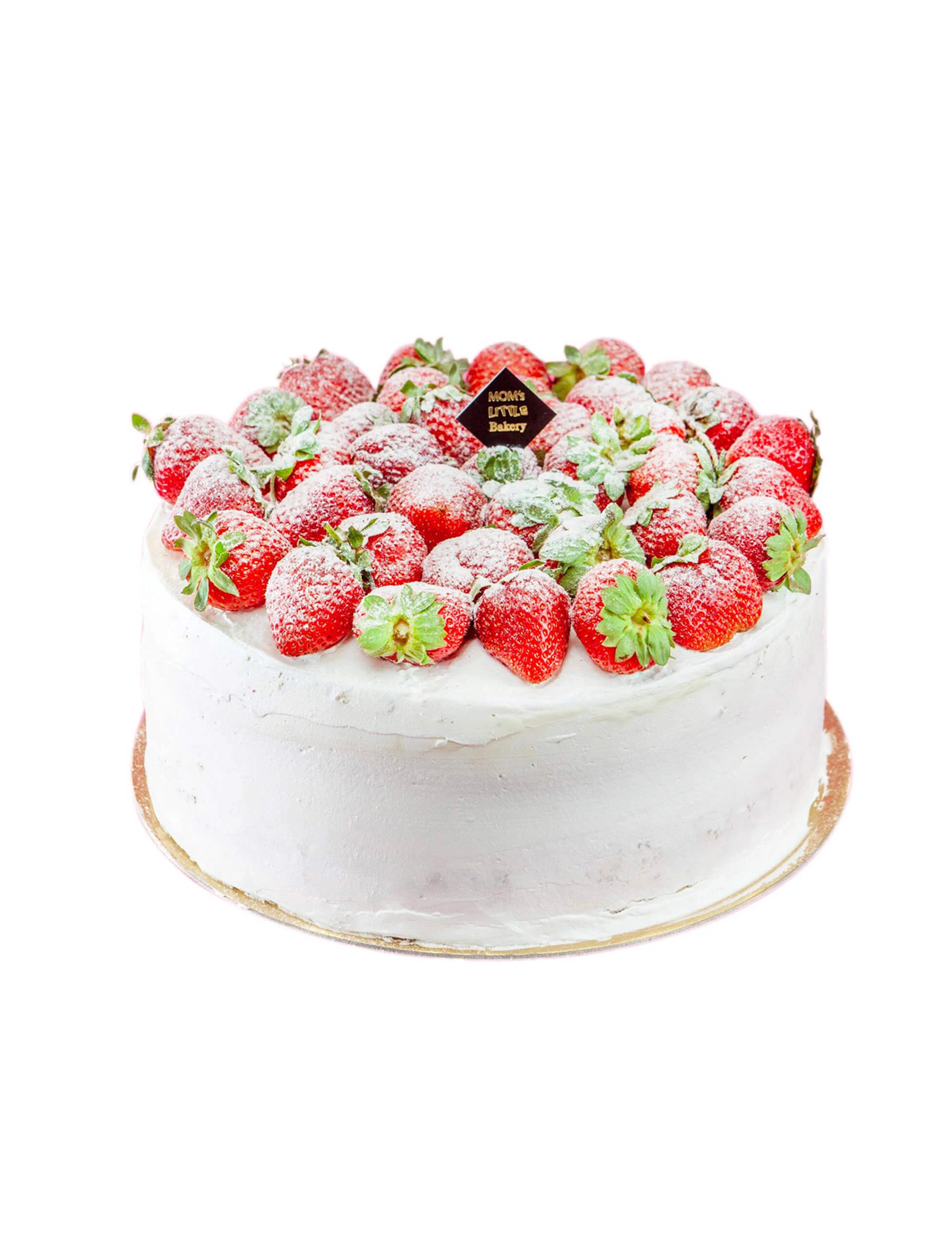 Cake  with strawberries - Moms Little Bakery