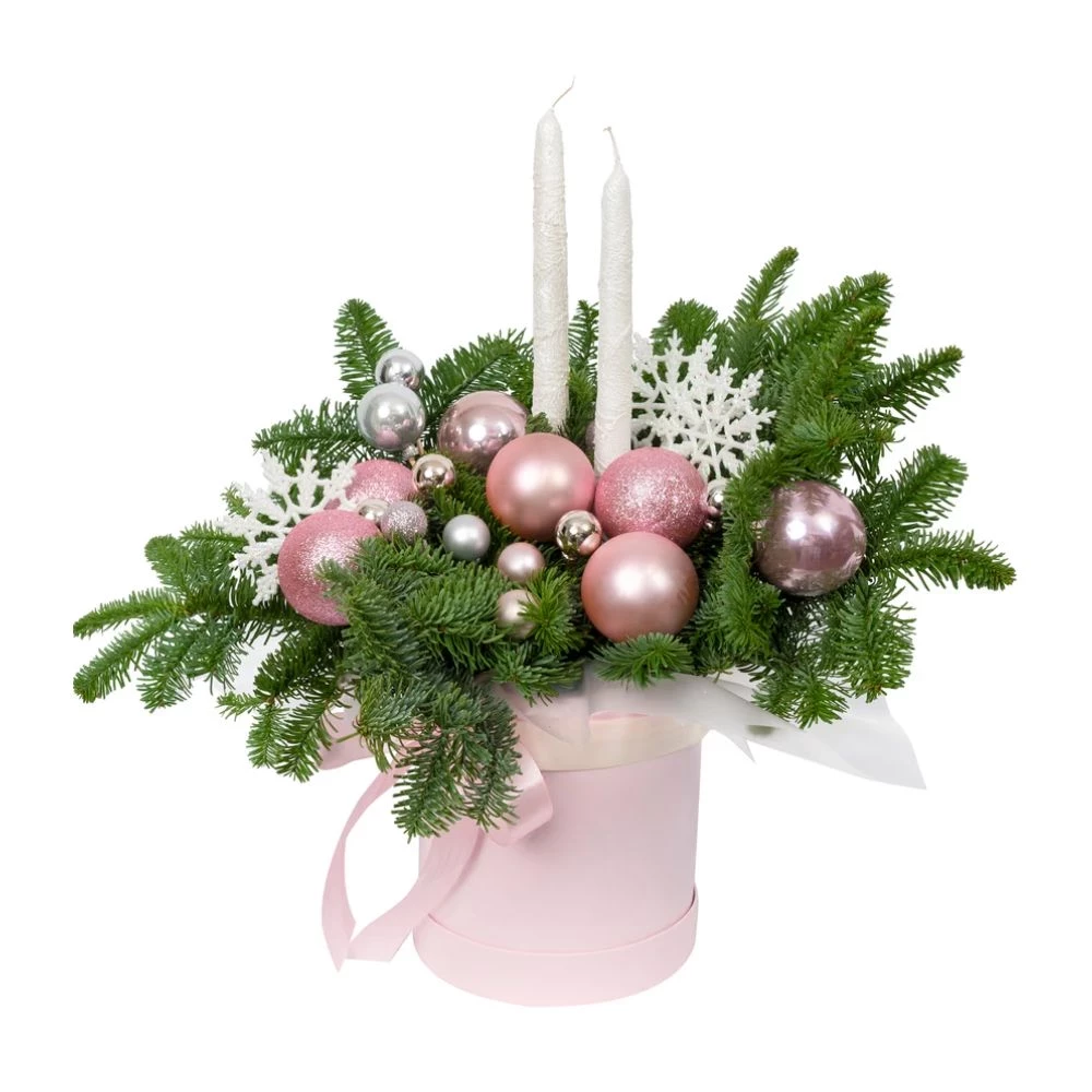 Festive Centerpiece with Pink Accents